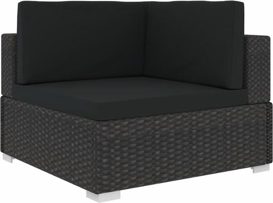 Vidaxl 8-delige Loungeset Met Kussens Poly Rattan - Zwart