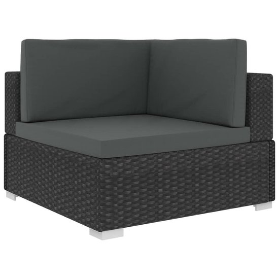 Vidaxl 8-delige Loungeset Met Kussens Poly Rattan - Zwart