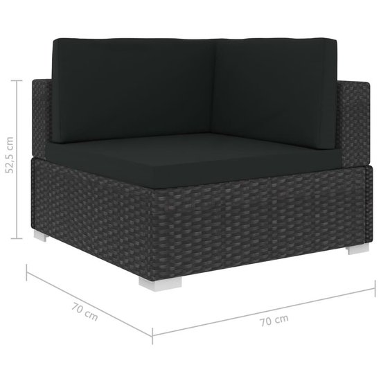 Vidaxl 8-delige Loungeset Met Kussens Poly Rattan - Zwart