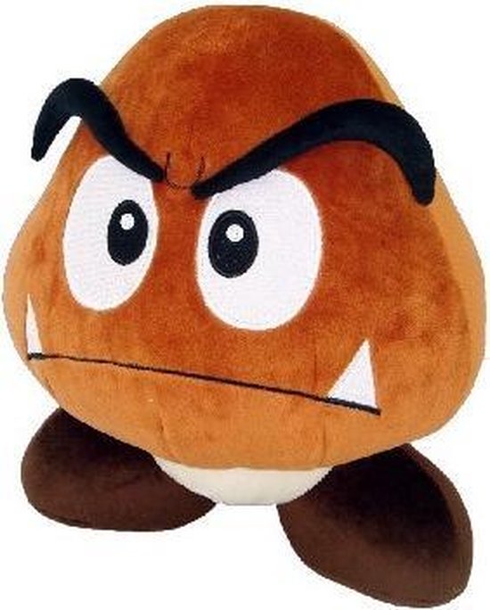 San-ei Co Little Buddy Knuffel Super Mario Bros.: Goomba 28 Cm - Bruin