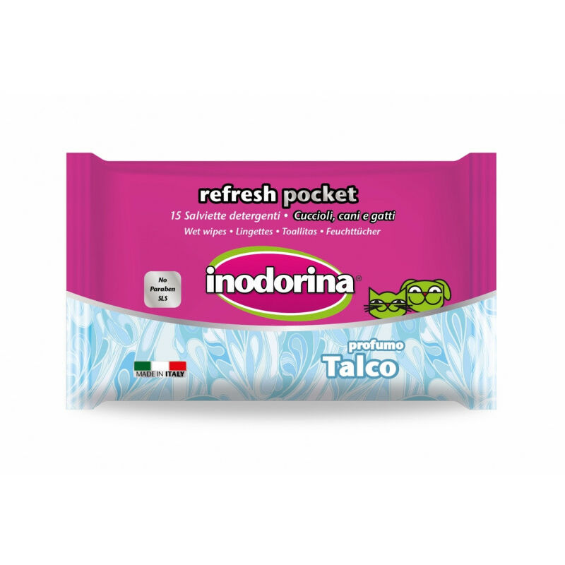 Inodorina - Toallitas Para Perros Y Gatos Refresh Talco