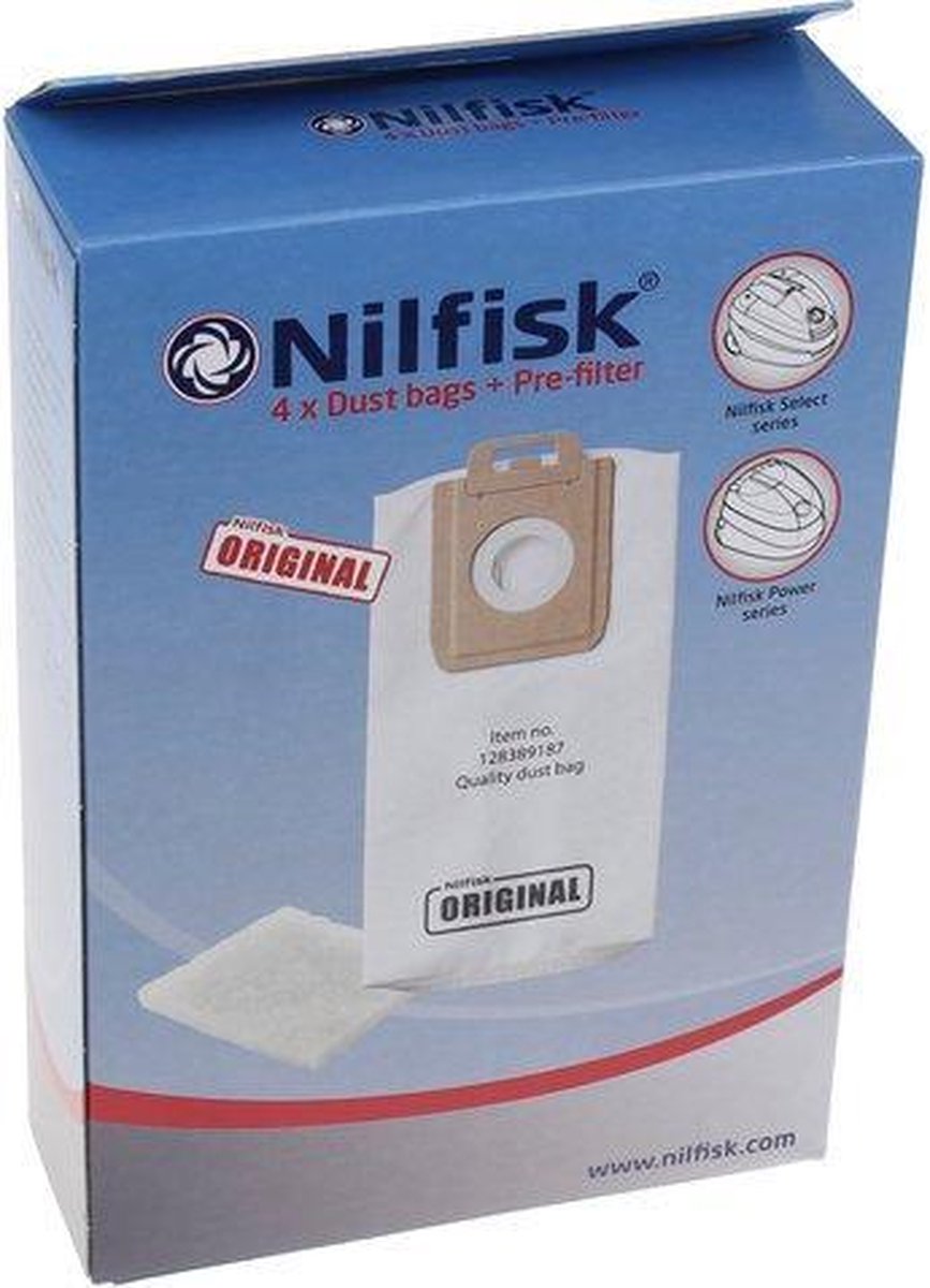 Nilfisk Stofzuigerzakken Power-select 4 Stuks - Blauw