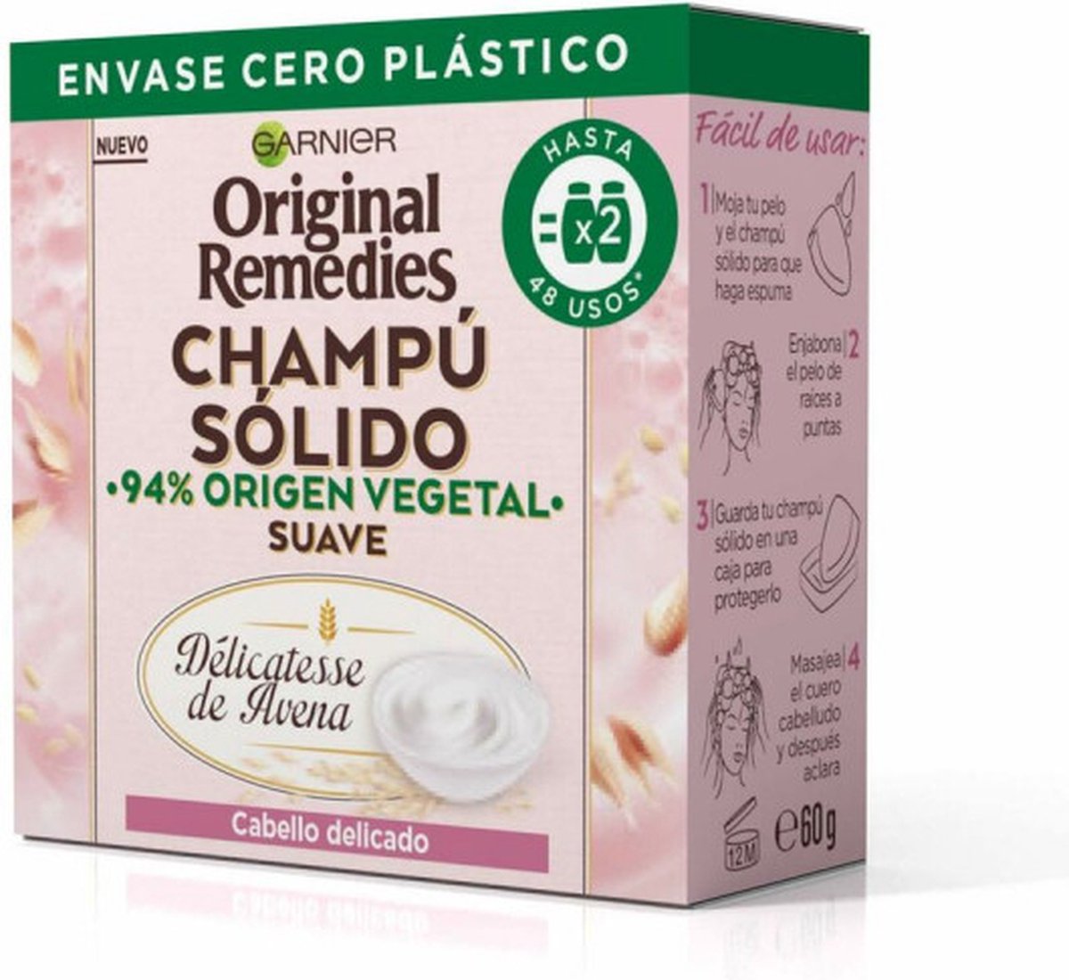 Garnier - Champú Sólido Suave Original Remedies Délicatesse De Avena