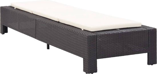 Vidaxl Ligbed Met Kussen Poly Rattan - Negro