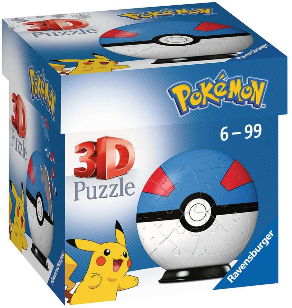 Ravensburger - Puzzle 3D Pokémon Great Ball 54 Piezas