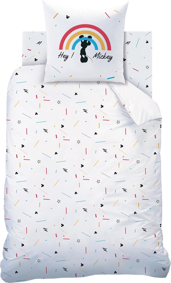 Disney Mickey Mouse Colourful - Dekbedovertrek - Eenpersoons - 140 X 200 Cm - Multi