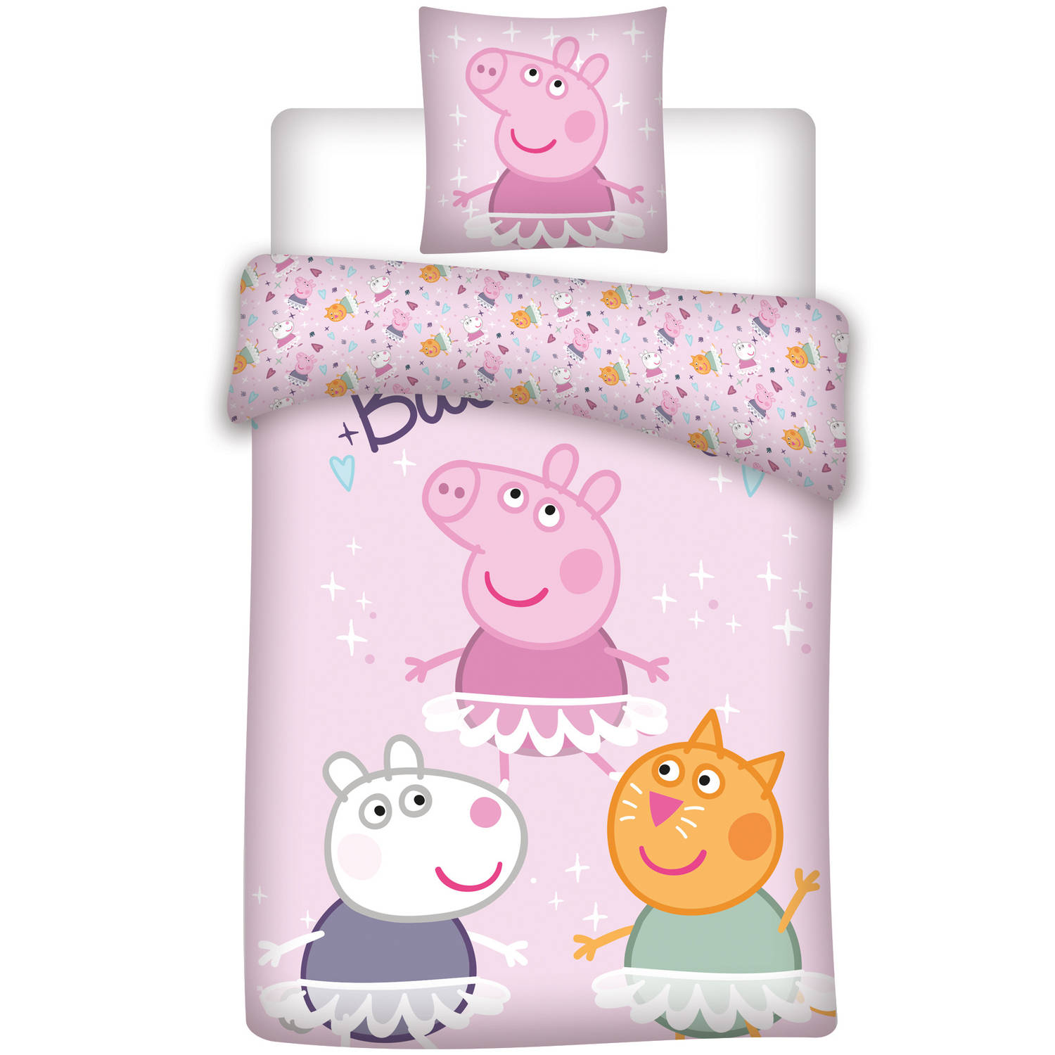 Nickelodeon Peppa Pig Dekbedovertrek - 140 X 200 Cm - Polyester - Roze