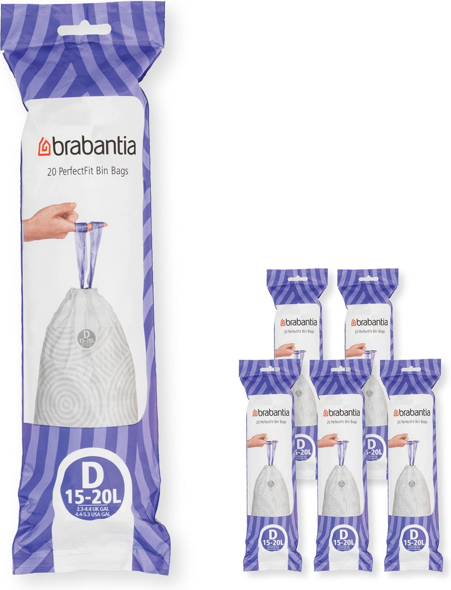 Brabantia Vuilniszakken Code D - 15-20 Liter (120 stuks)