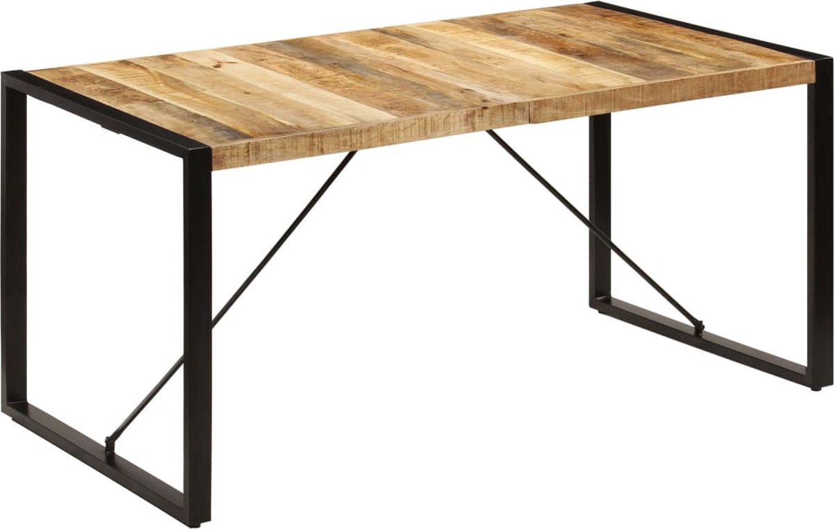 Vidaxl Eettafel 160x80x75 Cm Massief Mangohout - Marrón