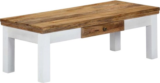 Vidaxl Salontafel 110x50x40 Cm Massief Mangohout - Bruin