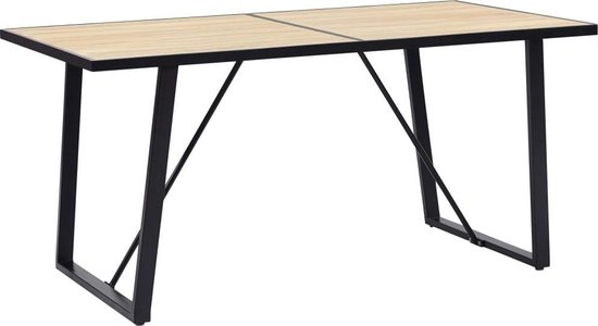 Vidaxl Eettafel 140x70x75 Cm Mdf Eikenkleurig - Bruin