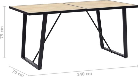 Vidaxl Eettafel 140x70x75 Cm Mdf Eikenkleurig - Bruin