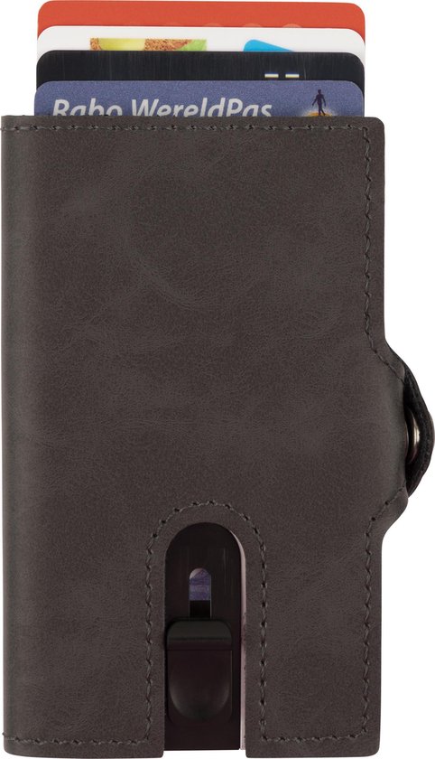 Silvergear Pasjeshouder Portemonnee - Heren En Dames - Smart Wallet - Pu Leer - - Grijs