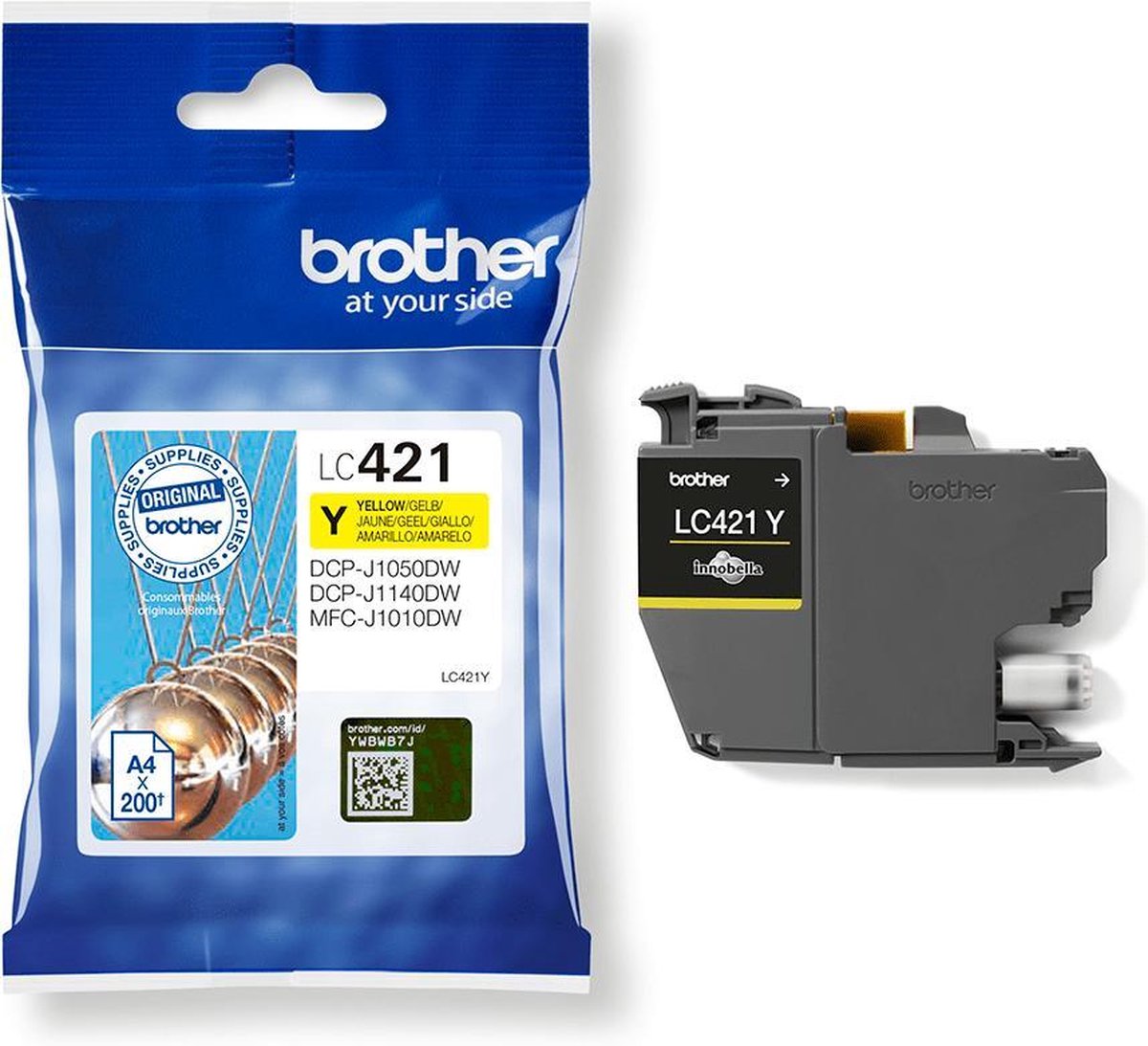 Brother - Cartucho De Tinta Original LC421BY Amarillo - Geel