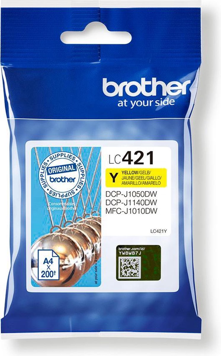 Brother - Cartucho De Tinta Original LC421BY Amarillo - Geel