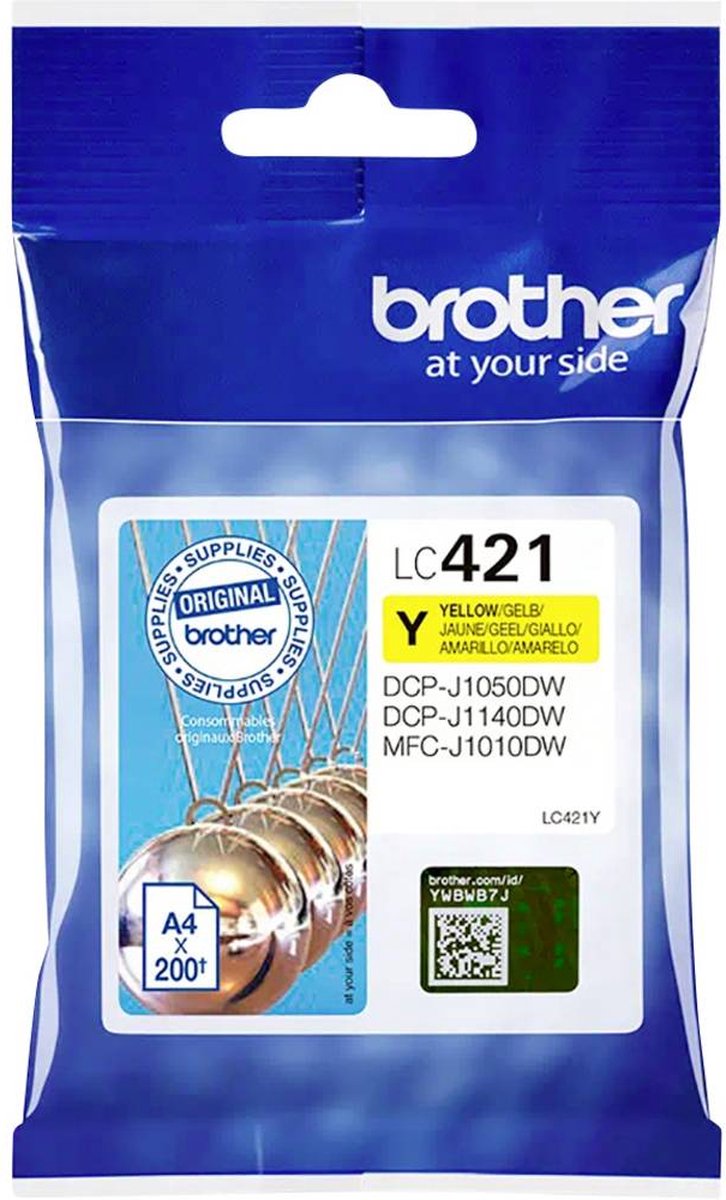 Brother - Cartucho De Tinta Original LC421BY Amarillo - Geel