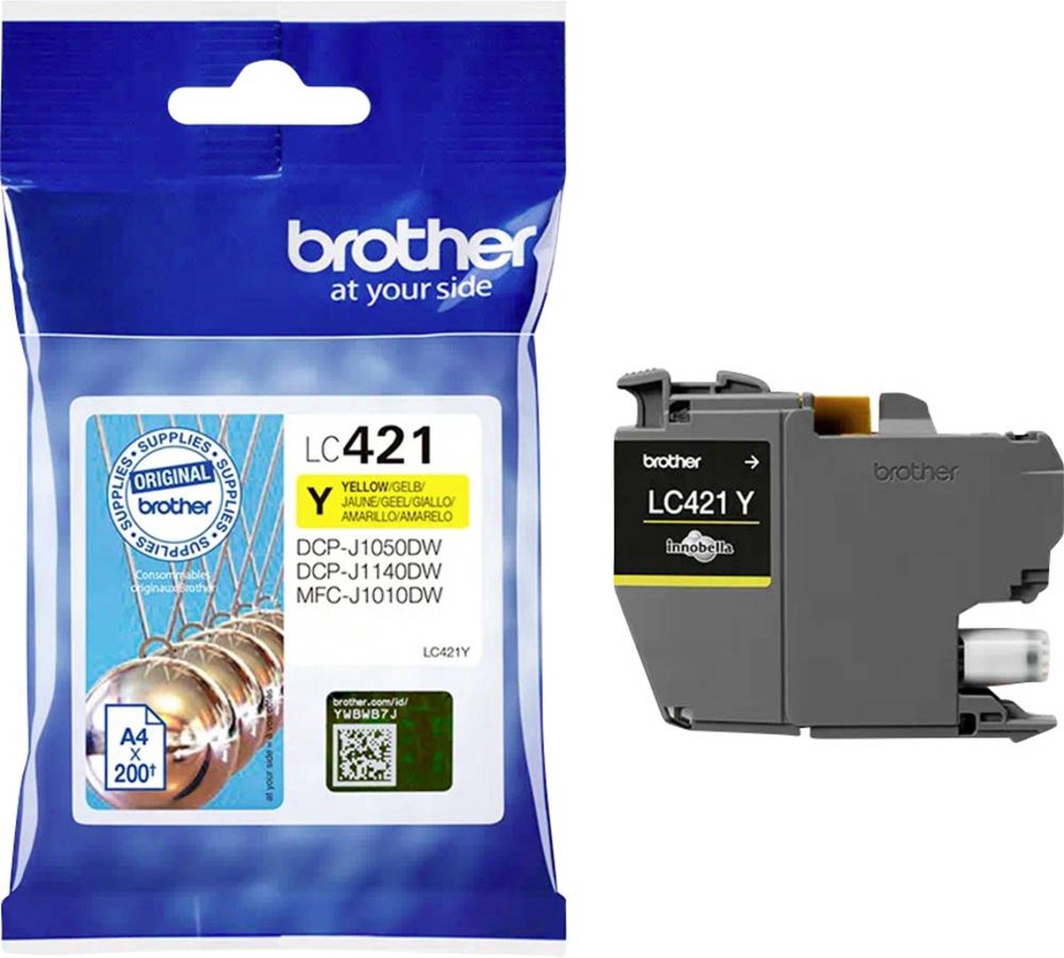 Brother - Cartucho De Tinta Original LC421BY Amarillo - Geel