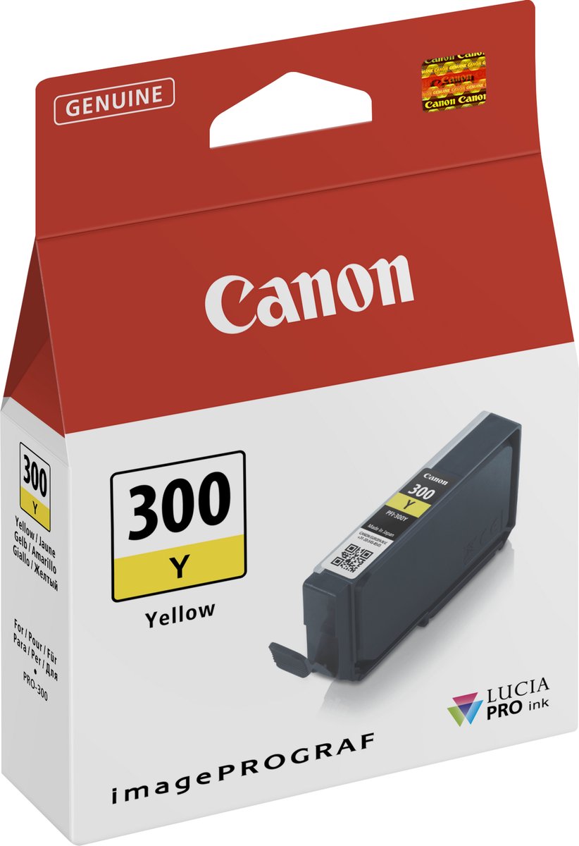 Canon - Cartucho De Tinta PFI-300 Y Amarillo (4196C001) - Geel