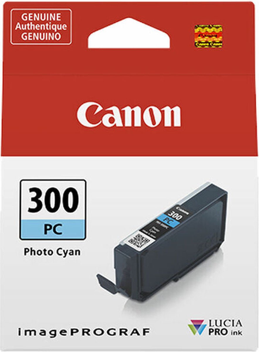 Canon - Cartucho De Tinta PFI-300 PC Cian Foto (4197C001) - Blauw