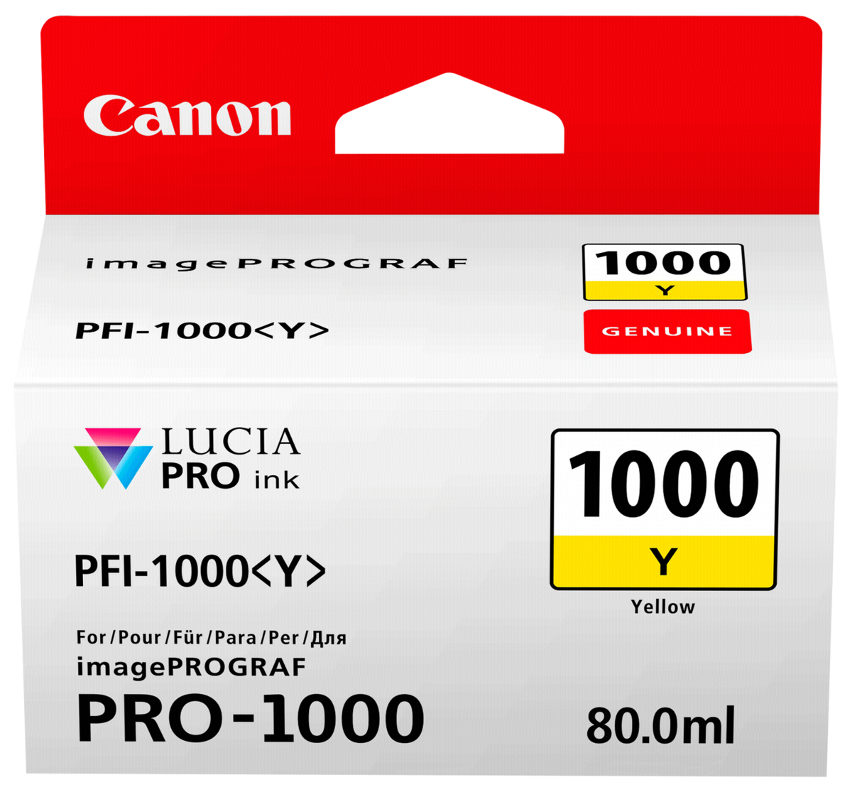 Canon - Cartucho De Tinta Original PFI-1000 Y Amarillo (0549C001) - Geel