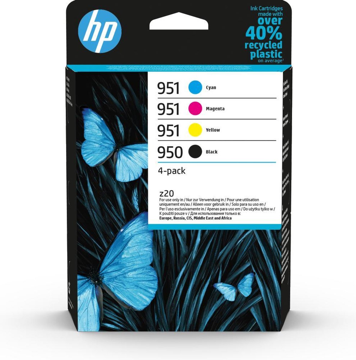 HP - Pack De 4 Cartuchos De Tinta Original 950 Negro Y 951 Cian//amarillo (6ZC65AE) - Magenta