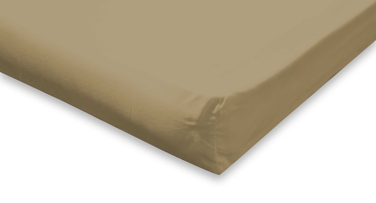 Elegance Topper Hoeslaken Katoen Perkal - Zand 140x200cm - Bruin