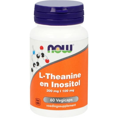Now L-Theanine 200 mg met Inositol 100 mg 60 Vegetarische Capsule