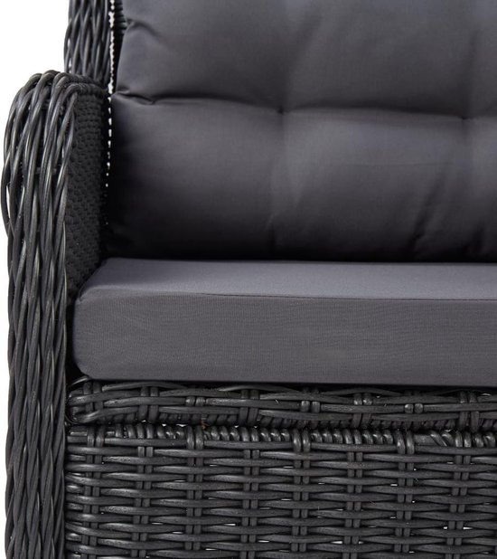 Vidaxl 9-delige Tuinset Poly Rattan - Zwart