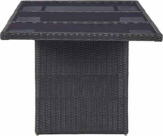 Vidaxl 9-delige Tuinset Poly Rattan - Zwart