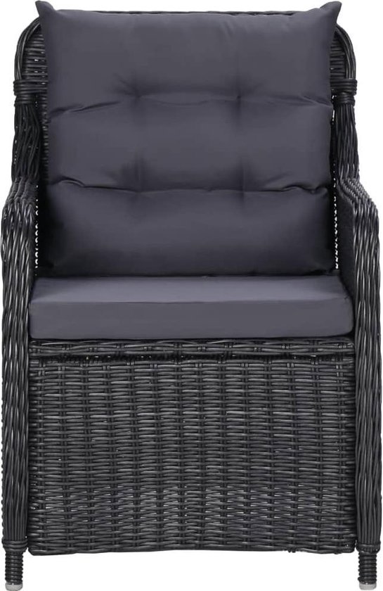 Vidaxl 9-delige Tuinset Poly Rattan - Zwart