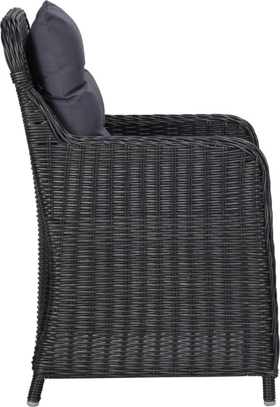 Vidaxl 9-delige Tuinset Poly Rattan - Zwart