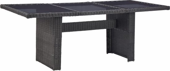 Vidaxl 9-delige Tuinset Poly Rattan - Zwart