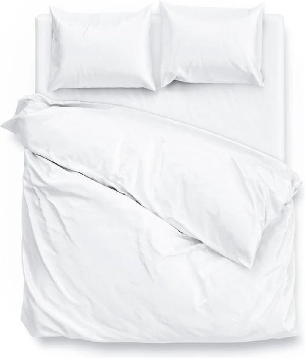 Zo Home Zo!home Satinado Dekbedovertrek - 2-persoons (200x200/220 Cm + 2 Slopen) - Katoen Satijn - White - Wit