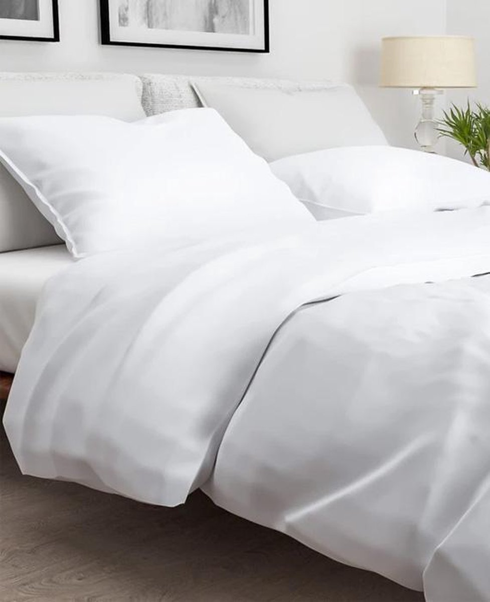 Zo Home Zo!home Satinado Dekbedovertrek - 2-persoons (200x200/220 Cm + 2 Slopen) - Katoen Satijn - White - Wit
