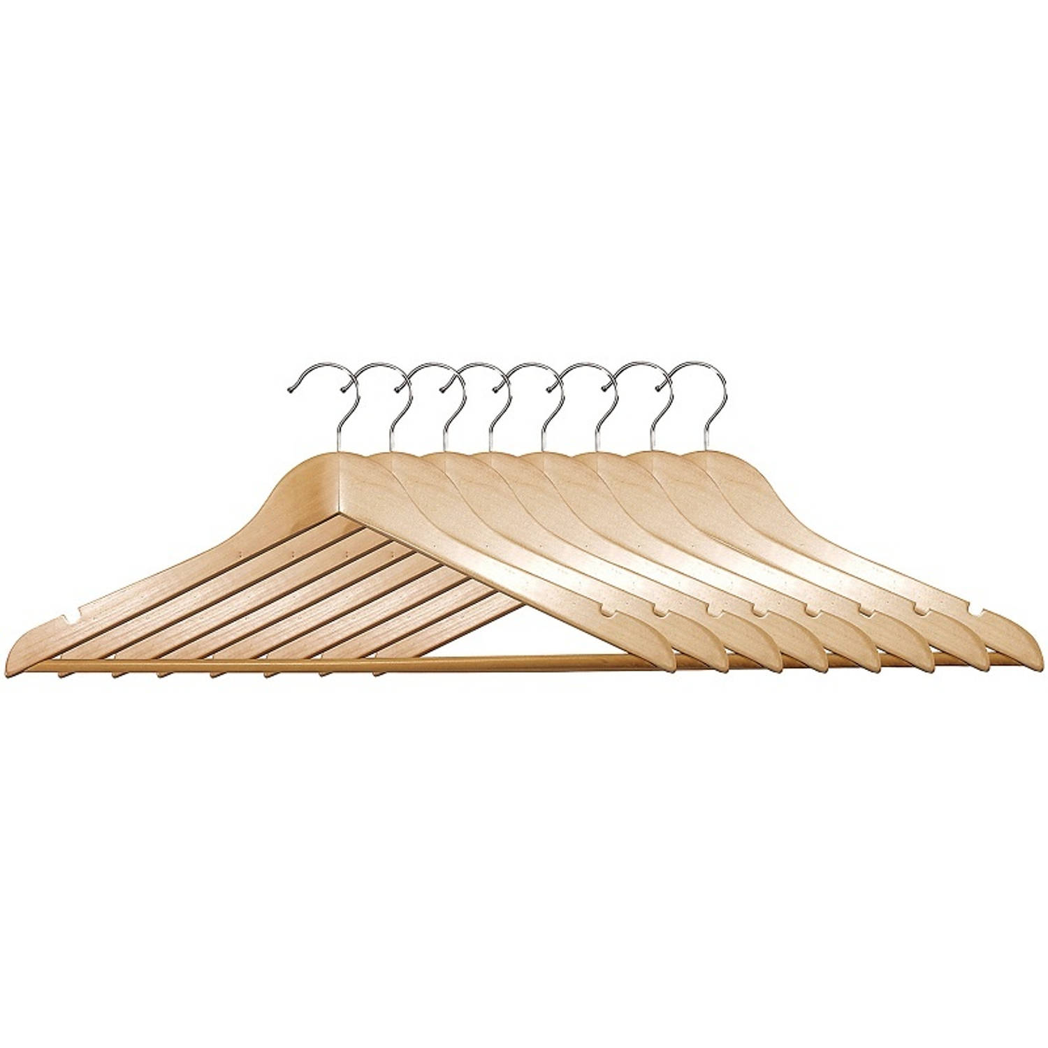 Decopatent 8 Stuks Luxe Fsc® Houten Kledinghangers Stevige Klerenhangers Met