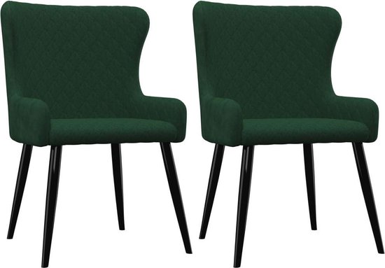 Vidaxl Eetkamerstoelen 2 St Fluweel - Groen