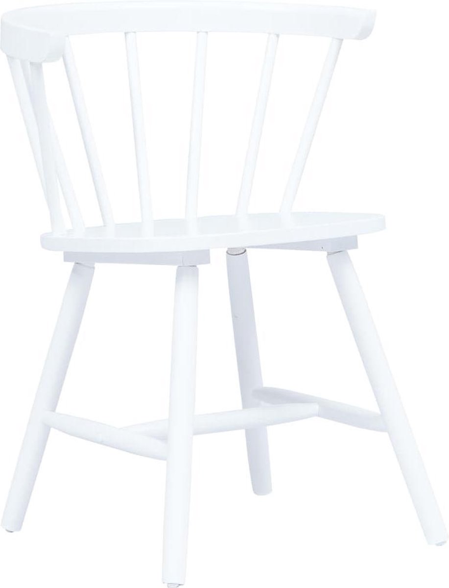 Vidaxl Eetkamerstoelen 6 St Massief Rubberwood - Wit