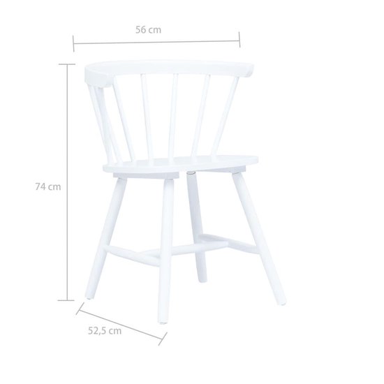 Vidaxl Eetkamerstoelen 6 St Massief Rubberwood - Wit