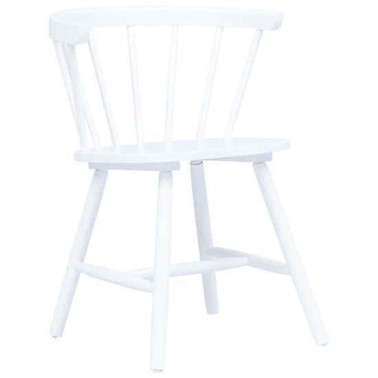 Vidaxl Eetkamerstoelen 6 St Massief Rubberwood - Wit