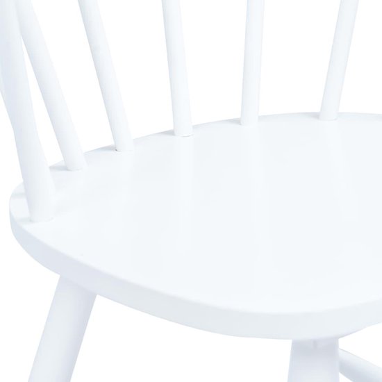 Vidaxl Eetkamerstoelen 6 St Massief Rubberwood - Wit