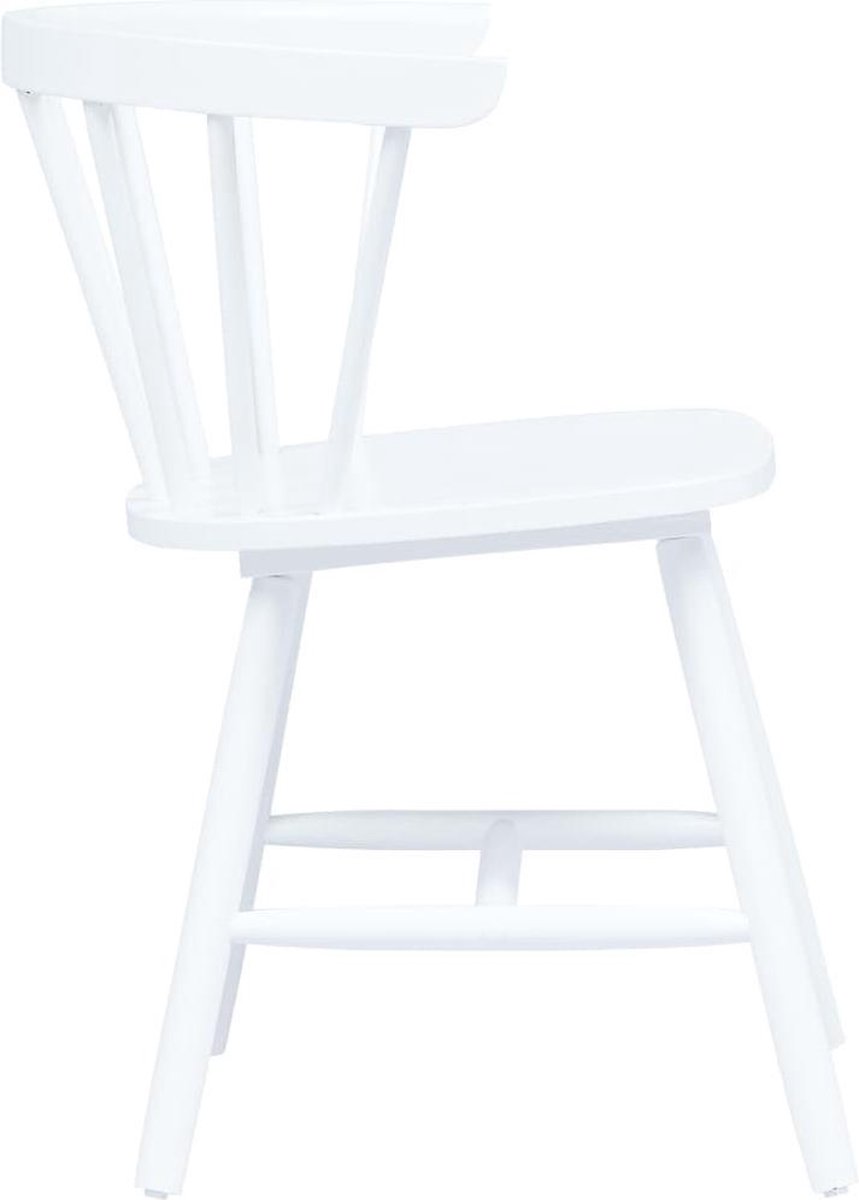 Vidaxl Eetkamerstoelen 6 St Massief Rubberwood - Wit