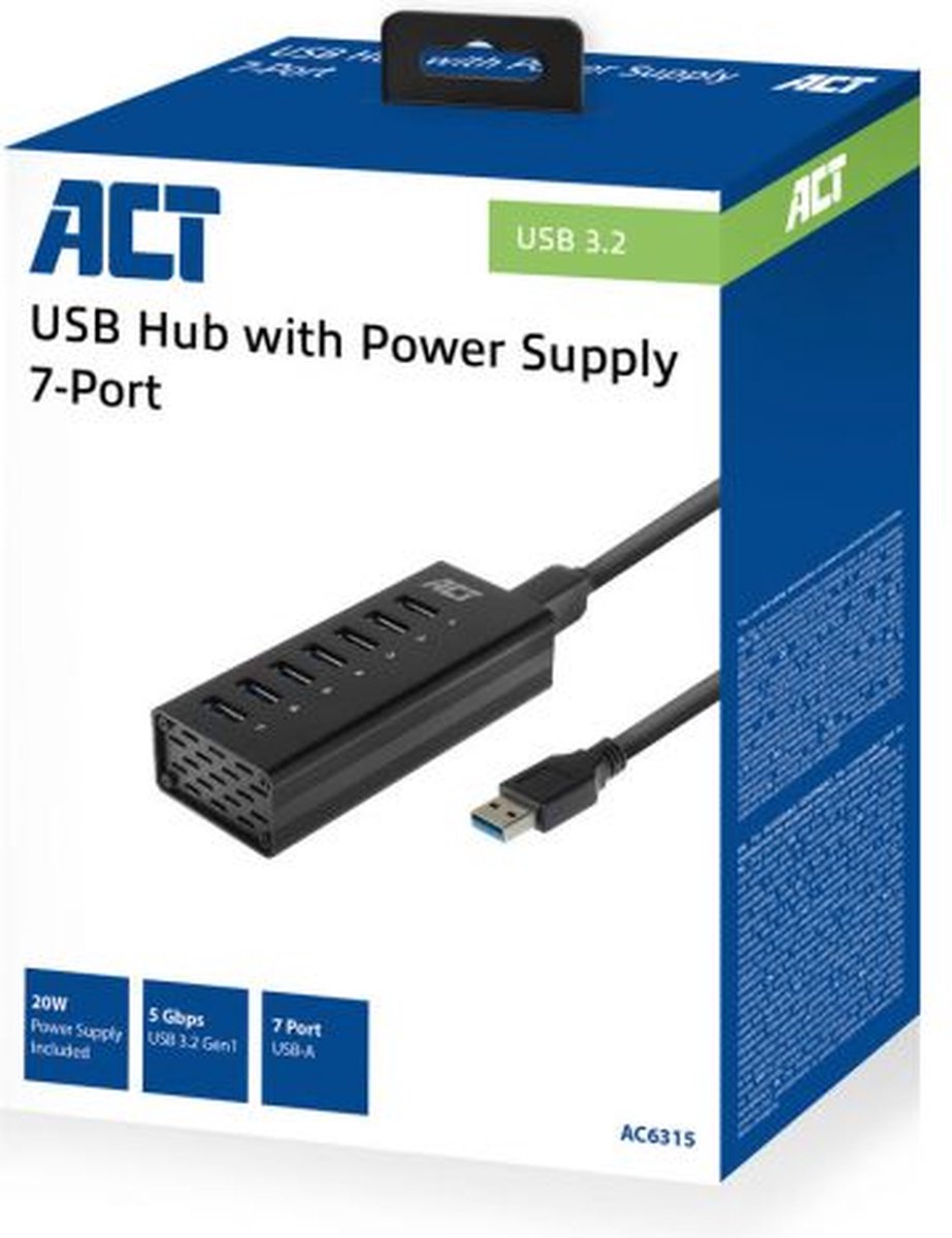 ACT 7-poorts ieve USB hub