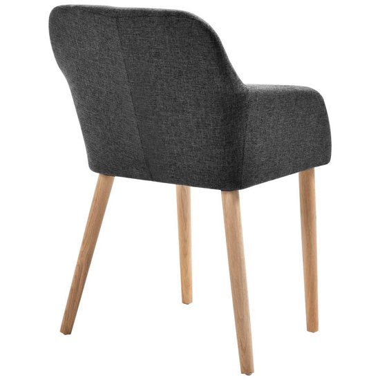 Vidaxl Eetkamerstoelen 4 St Stof En Massief Eikenhout Donker - Grijs