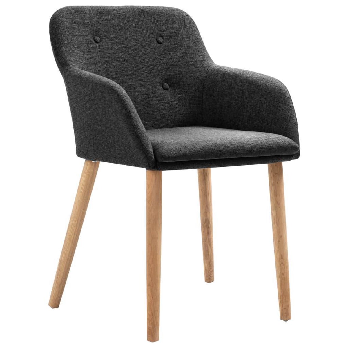 Vidaxl Eetkamerstoelen 4 St Stof En Massief Eikenhout Donker - Grijs