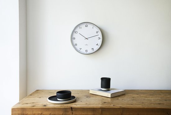 Huygens - One Arabic 35cm - Rvs - Wandklok - Stil - Zendergestuurd - Wit
