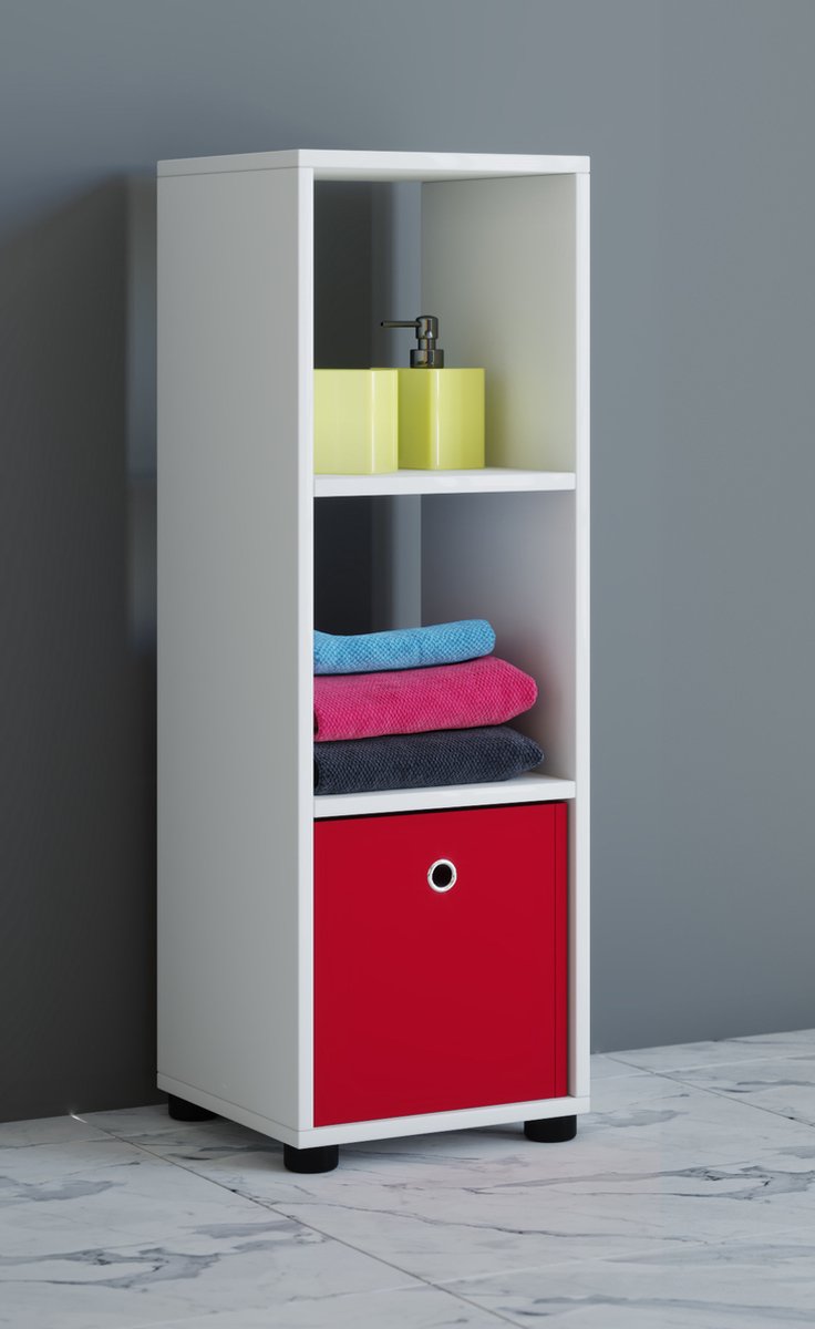 Benas 3 Wandkast 3 Vakken. - Wit