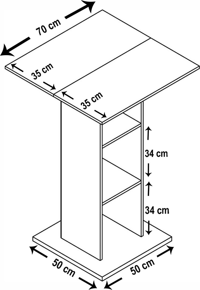 Standos Bartafel Met 3 Plankensonoma Eiken Decor. - Bruin