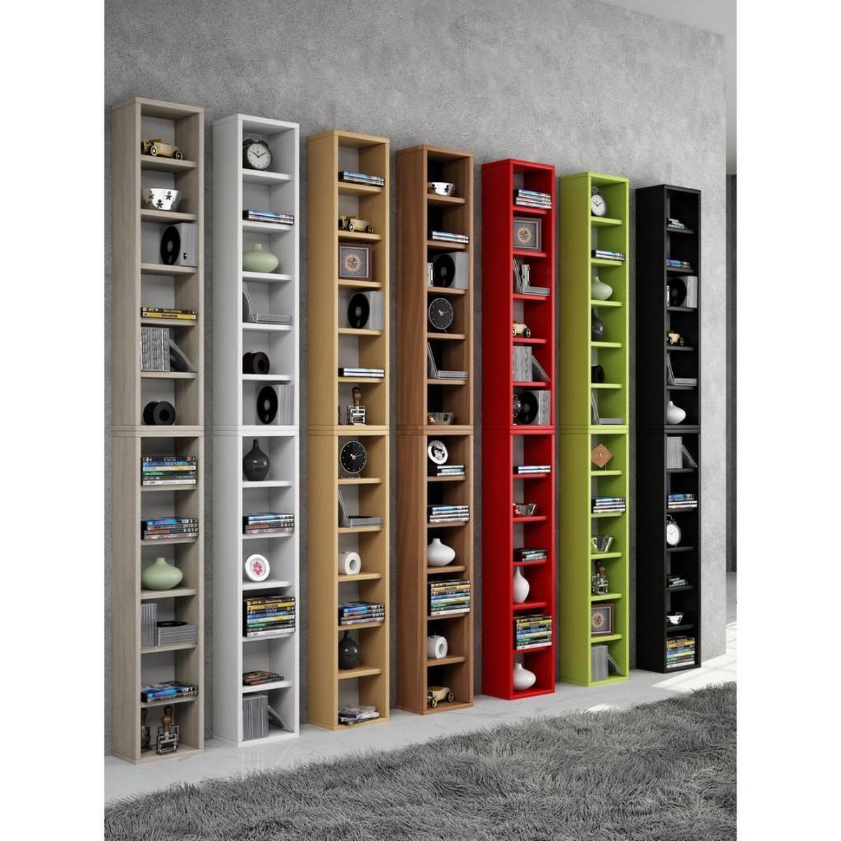 Bigol Wandkast 12 Vakken Sonoma Eiken Decor. - Geel