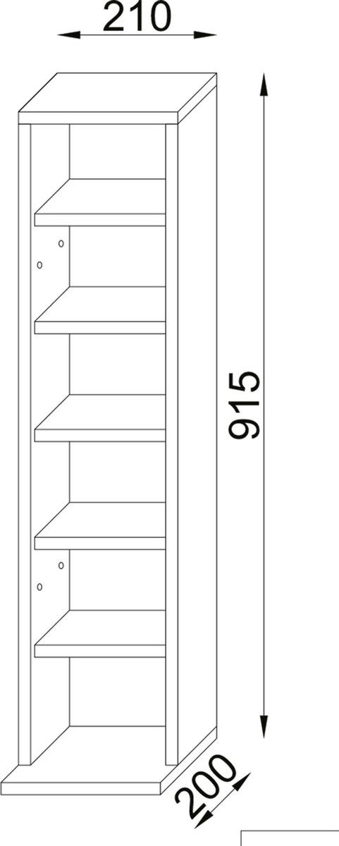 Milano Wandkast 12 Vakkenkernnoten Decor. - Bruin