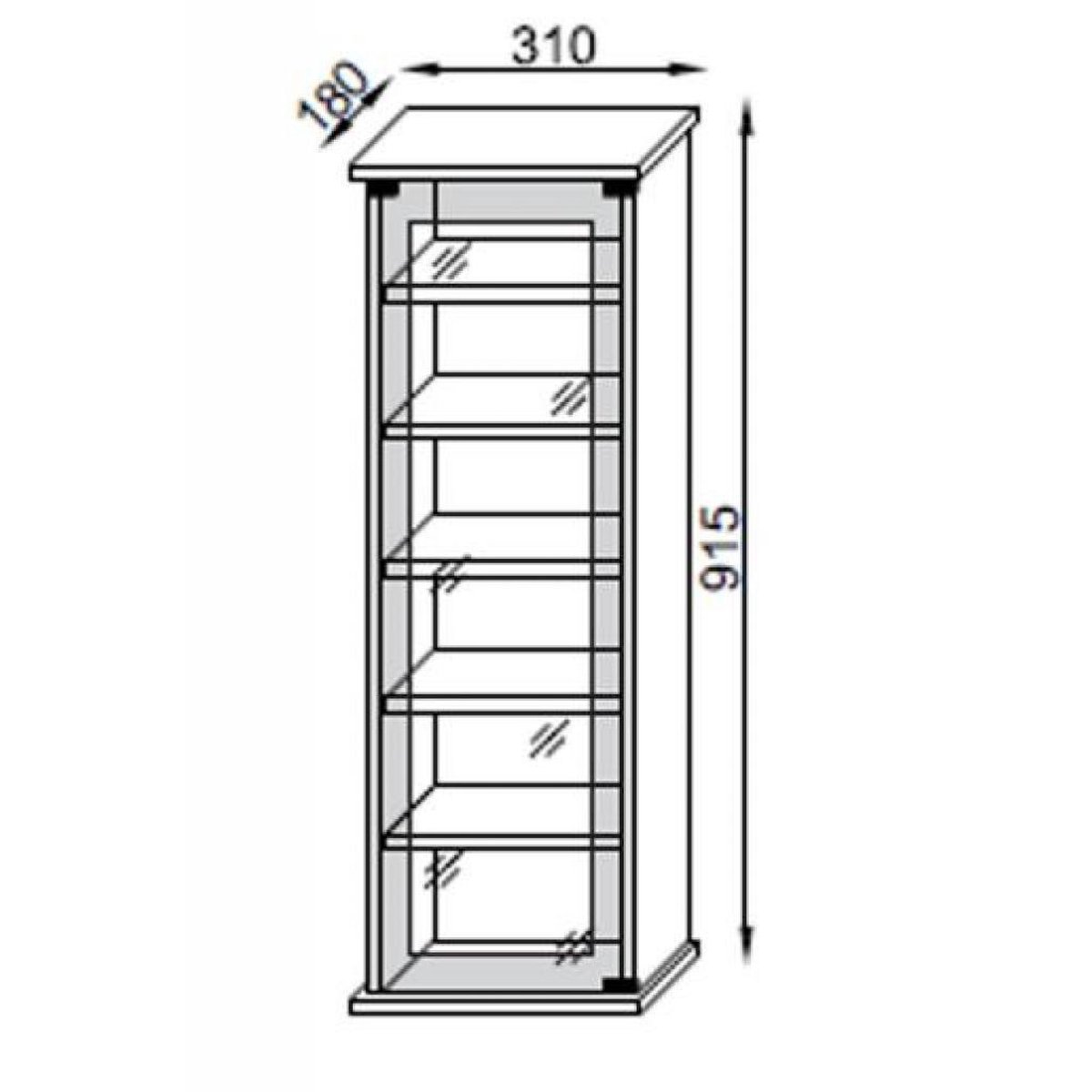 Classic Wandkast , Cd-toren 6 Planken. - Zwart